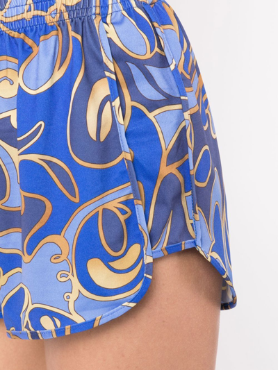 Shop Lygia & Nanny Lee Graphic-print Shorts In Blue