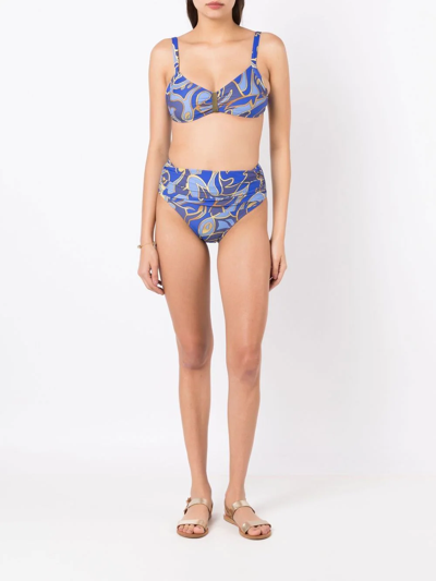Shop Lygia & Nanny Graphic-print Bikini In Blue