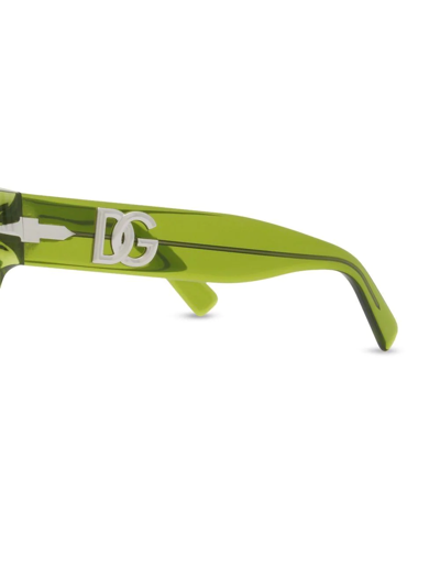 Persol Rectangle-frame Sunglasses In Grün