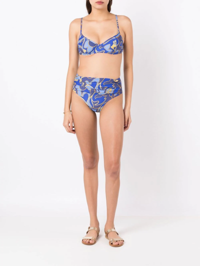 Shop Lygia & Nanny Graphic-print Bikini In Blue