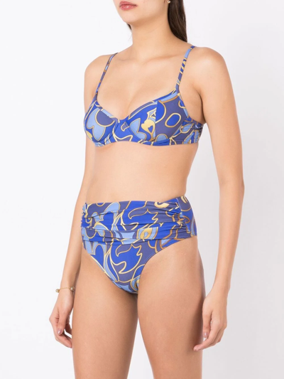 Shop Lygia & Nanny Graphic-print Bikini In Blue