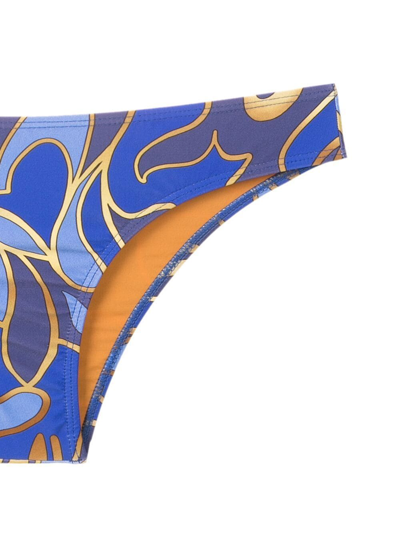 Shop Lygia & Nanny Graphic-print Bandeau Bikini In Blue