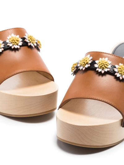 Shop Fabrizio Viti Open-toe Wooden-sole Sandals In Braun
