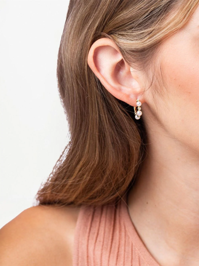 Yoko London 18kt Yellow Gold Eclipse Akoya Pearl And Diamond Hoop Earrings In Gold