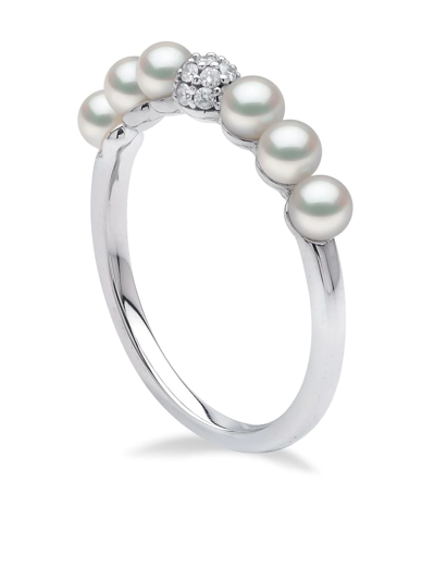Shop Yoko London 18kt White Gold Eclipse Akoya Pearl And Diamond Ring In Silber