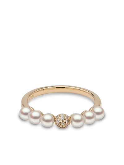 Shop Yoko London 18kt Yellow Gold Eclipse Akoya Pearl And Diamond Ring