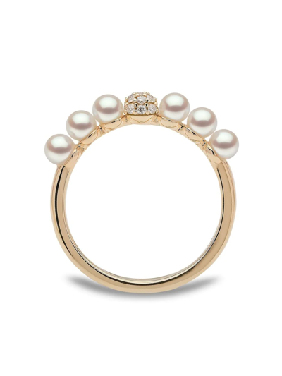 Shop Yoko London 18kt Yellow Gold Eclipse Akoya Pearl And Diamond Ring