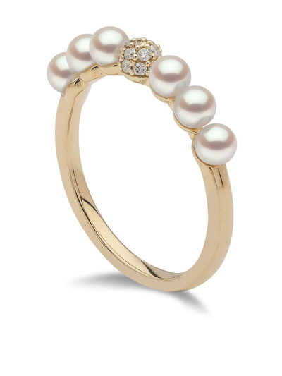 Shop Yoko London 18kt Yellow Gold Eclipse Akoya Pearl And Diamond Ring