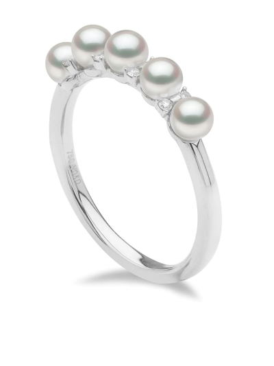 Shop Yoko London 18kt White Gold Eclipse Akoya Pearl And Diamond Ring In Silber