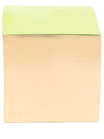 Shop Palm Angels Logo-print Cube Notepad In Green