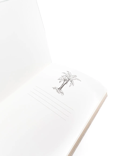 Shop Palm Angels Logo-print Leather Notebook In Orange