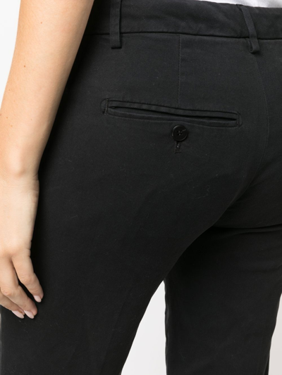 Shop Dondup Slim-cut Cropped Trousers In Schwarz