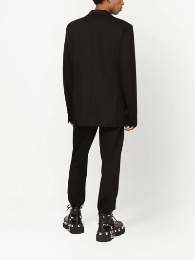 Shop Dolce & Gabbana Heraldic-patch Single-breasted Blazer In Black