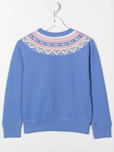 Shop Ralph Lauren Geometric Logo-print Sweatshirt In Blau