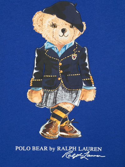 Shop Ralph Lauren Polo Bear Cotton T-shirt In Blau