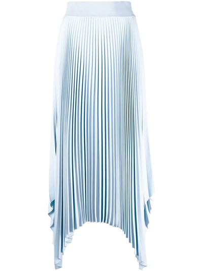 Shop Joseph Handkerchief-hem Pleated Midi Skirt In Blau