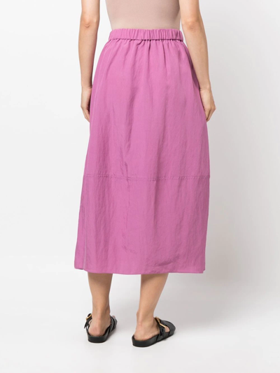 Shop Vince Flared Midi Skirt In Rosa