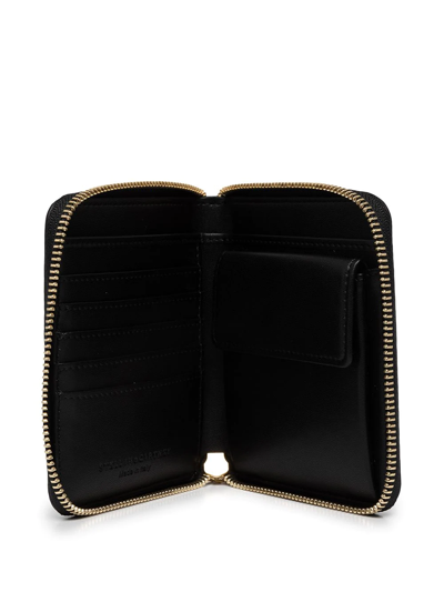 Shop Stella Mccartney Logo-print Zip-around Wallet In Black