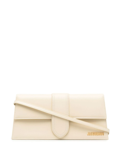 Shop Jacquemus Le Bambino Long Shoulder Bag In Neutrals