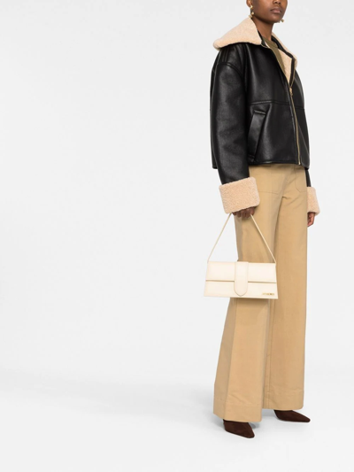 Shop Jacquemus Le Bambino Long Shoulder Bag In Neutrals