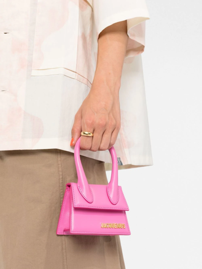 Shop Jacquemus Le Chiquito Leather Tote Bag In Pink