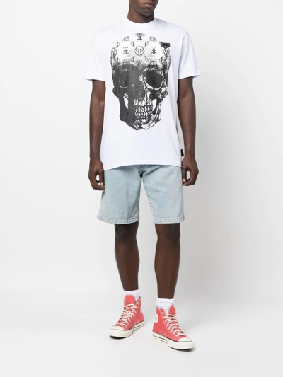Philipp Plein Skull-print Short-sleeve T-shirt In Weiss