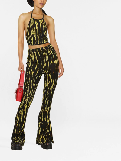 Ambush Jacquard-pattern Strapless Top In Schwarz