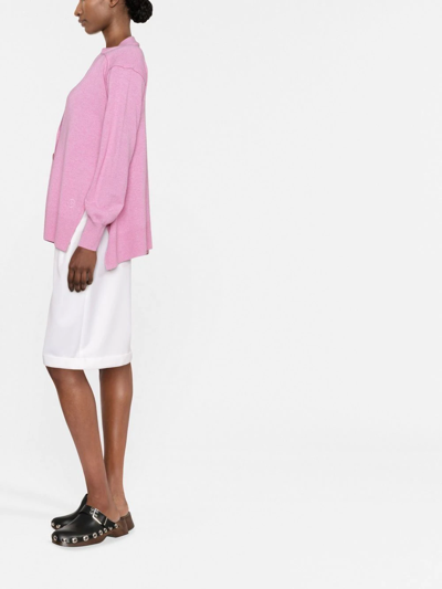 Shop Stella Mccartney Notched-detail Oversized Cardigan In Pink