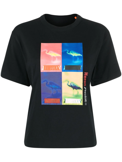 Shop Heron Preston Heron-print Cotton T-shirt In Schwarz