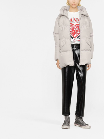 Moorer Tepa Zip-front Padded Coat In Nude