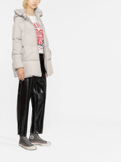 Moorer Tepa Zip-front Padded Coat In Nude