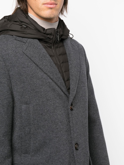 Shop Moorer Single-breasted Wool Coat In Grau