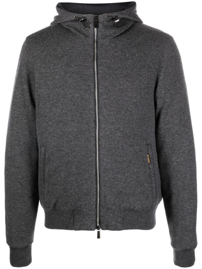 Shop Moorer Wool Bomber Jacket In Grau
