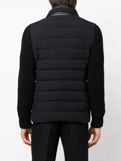 Moorer Button-up Padded Down Jacket In Blau