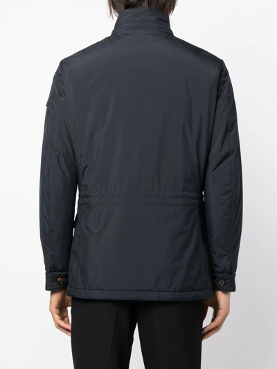 Moorer Button-fastening Long-sleeve Jacket In Blau