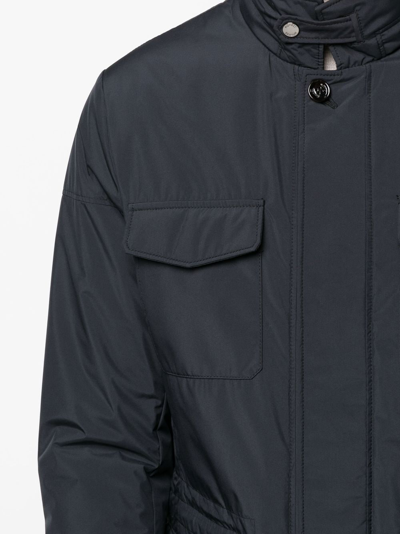 Moorer Button-fastening Long-sleeve Jacket In Blau