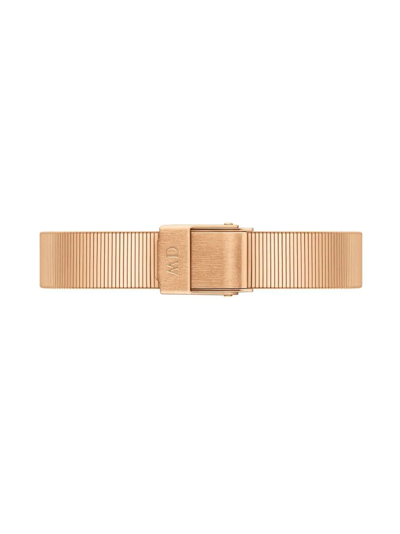 Daniel Wellington Women's Quadro Studio 23k Rose Gold Pvd Plated Stainless Steel Watch 22 X 22mm In Weiss