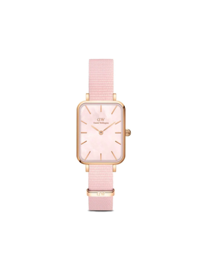 Shop Daniel Wellington Quadro Coral 20x26mm In Rosa