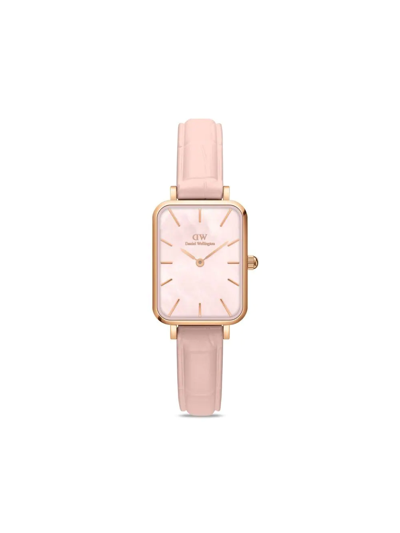 Shop Daniel Wellington Quadro Pressed Rouge 20x26mm In Rosa