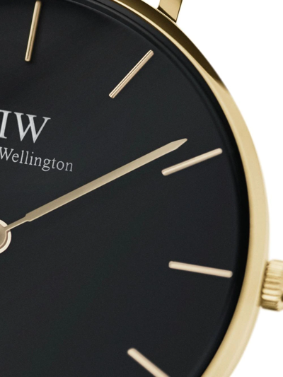 Daniel Wellington Petite Sheffield Leather Ladies Watch In Schwarz