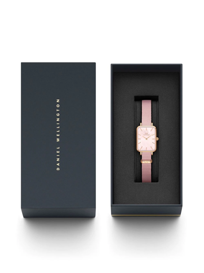 Shop Daniel Wellington Quadro Coral 20x26mm In Rosa