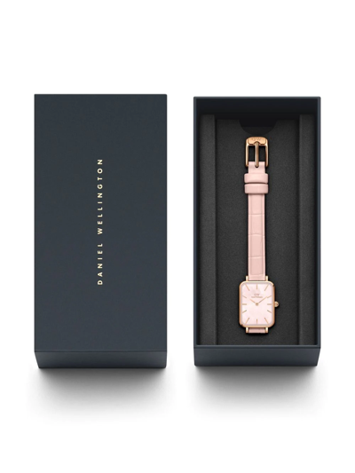 Shop Daniel Wellington Quadro Pressed Rouge 20x26mm In Rosa