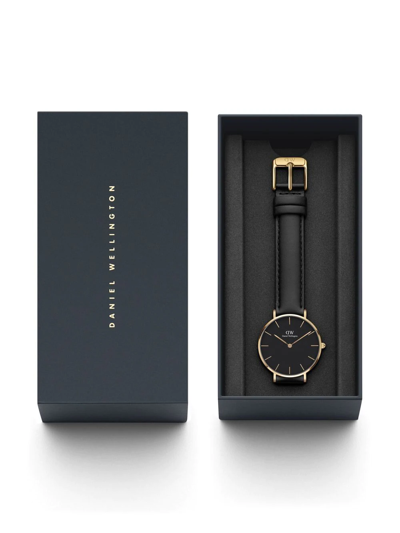 Daniel Wellington Petite Sheffield Leather Ladies Watch In Schwarz