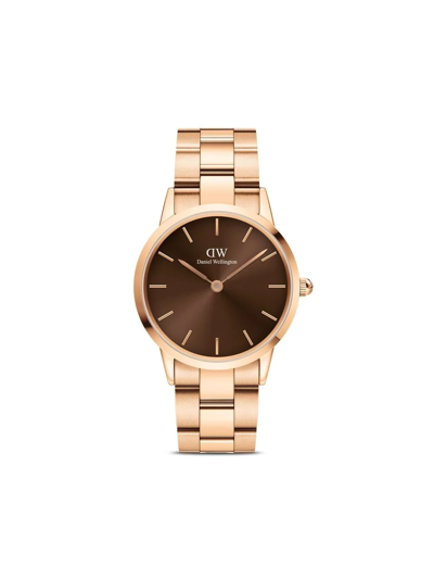 Shop Daniel Wellington Iconic Link 36mm In Braun