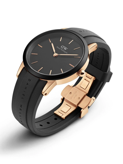 Daniel Wellington Men's Iconic Motion Rose Gold & Rubber Strap Watch/40mm In Schwarz
