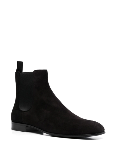 Shop Gianvito Rossi Alain Suede Ankle Boots In Black