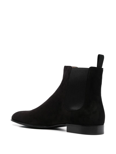 Shop Gianvito Rossi Alain Suede Ankle Boots In Black