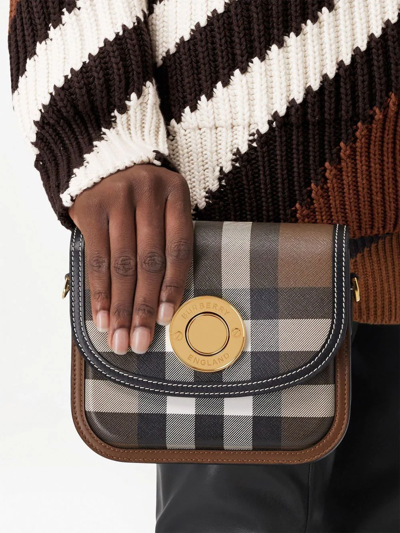 Shop Burberry Small Elizabeth Crossbody Bag In Braun