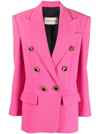 Shop Alexandre Vauthier Double-breasted Wool Blazer In Rosa