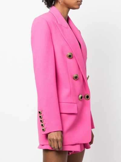 Shop Alexandre Vauthier Double-breasted Wool Blazer In Rosa